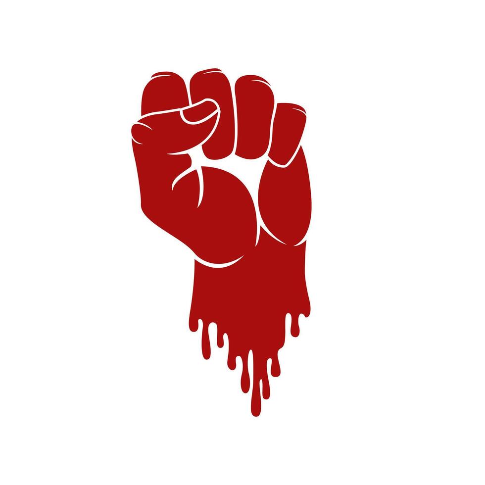 Bloody fist logo illustration design vector