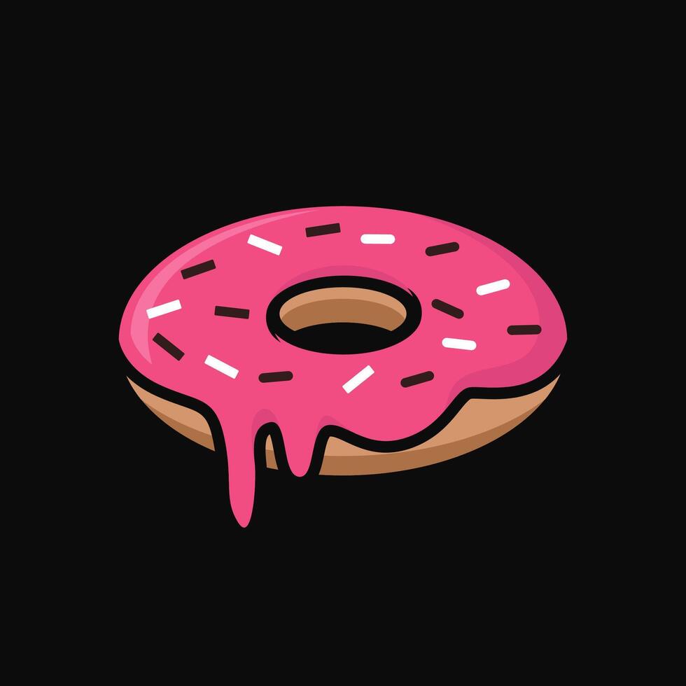 Donut strawberry illustration design vector