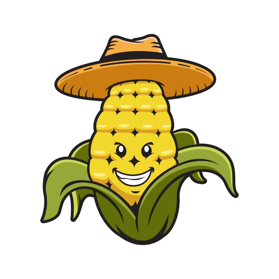 Corn cartoon style illustration design vector