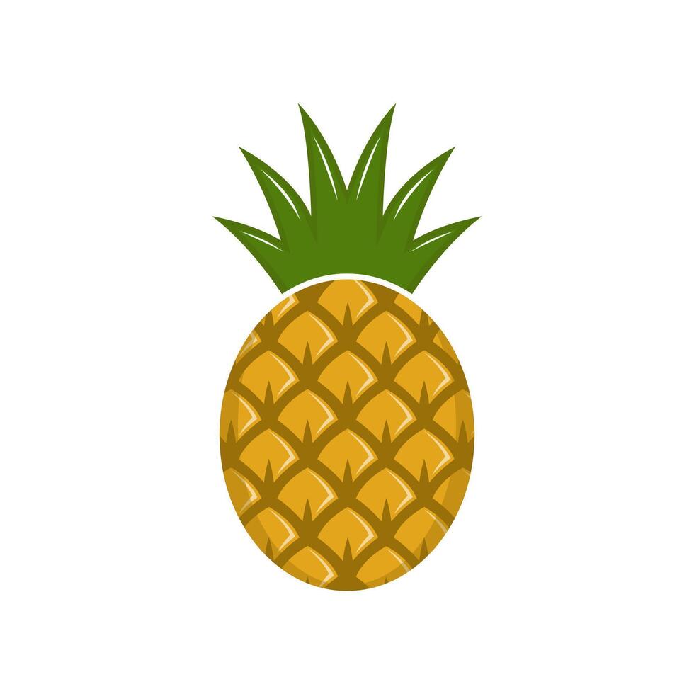 Illustration of pineapple fruit in cartoon style isolated on white vector