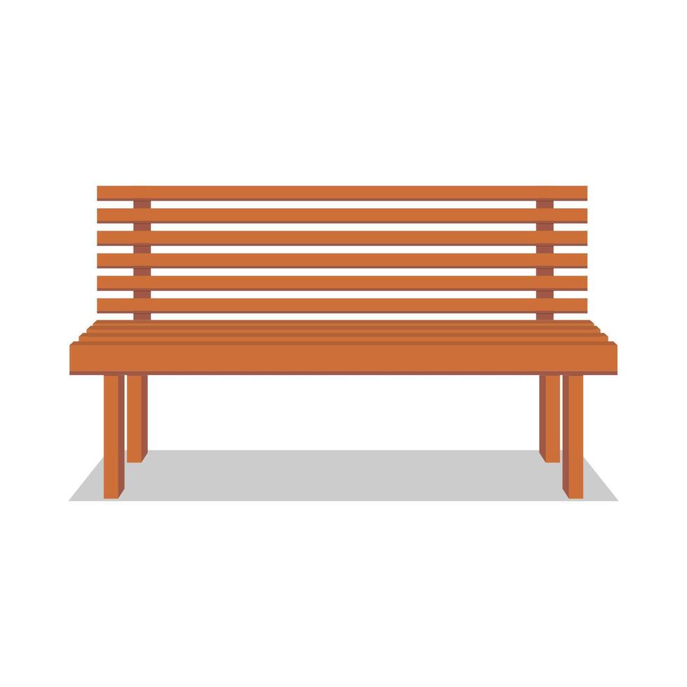 Wooden garden bench design vector