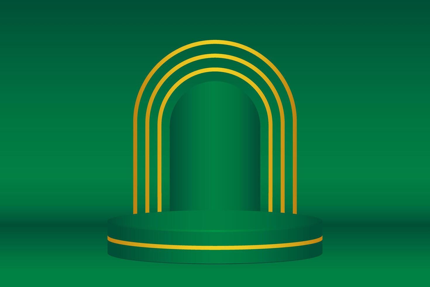 Abstract green color podium for product vector
