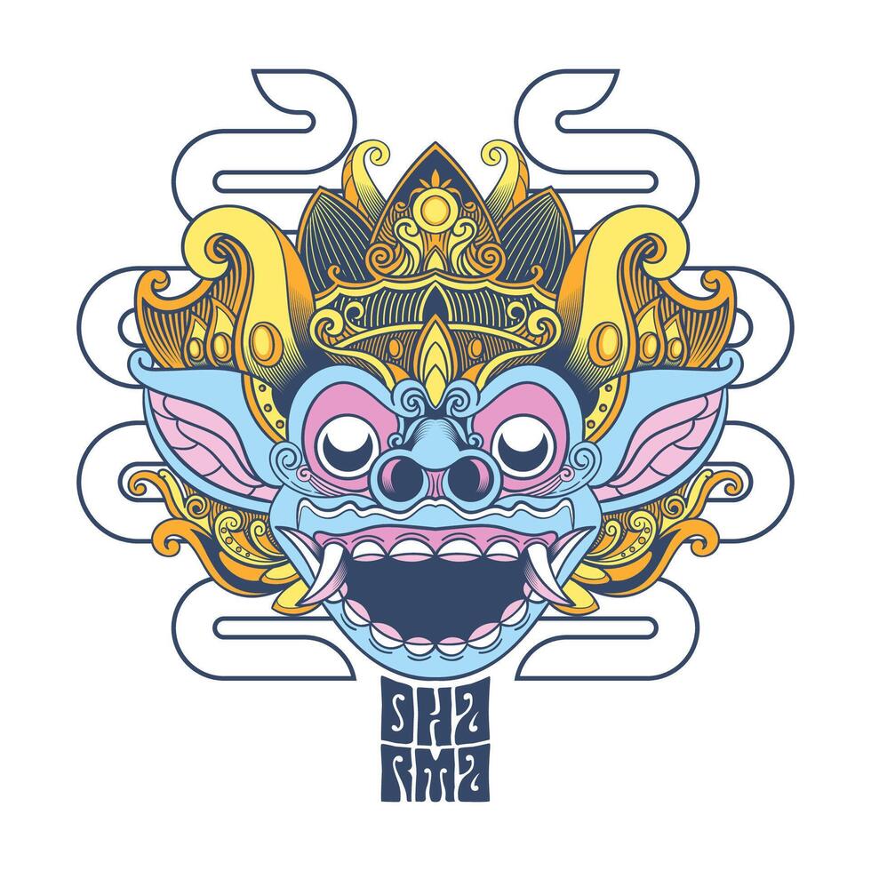 Balinese barong illustration vector