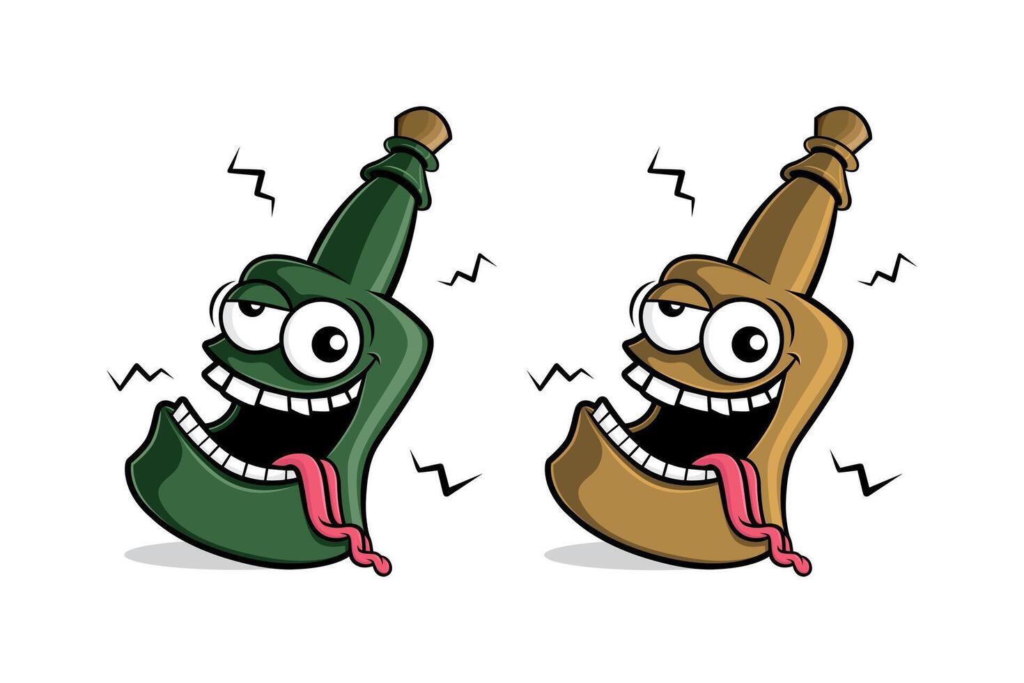 Drunken Bottle character illustration design vector