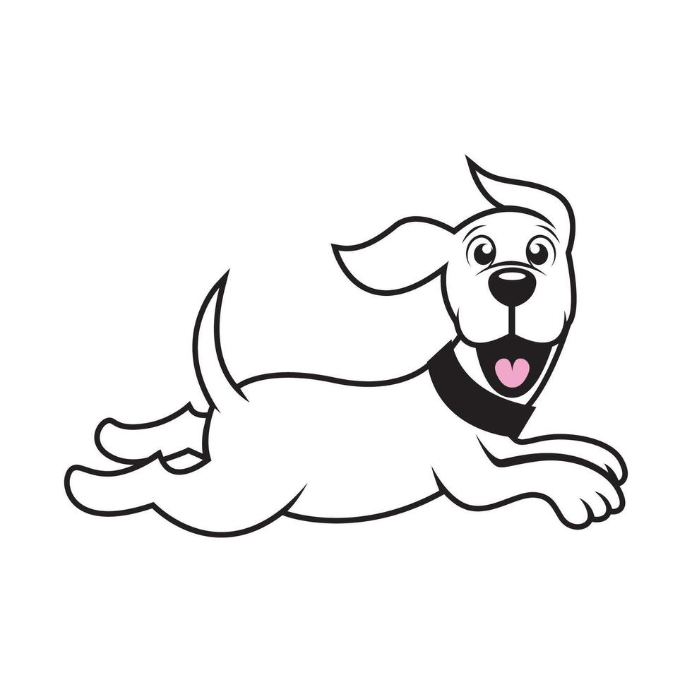 Running dog illustration design vector