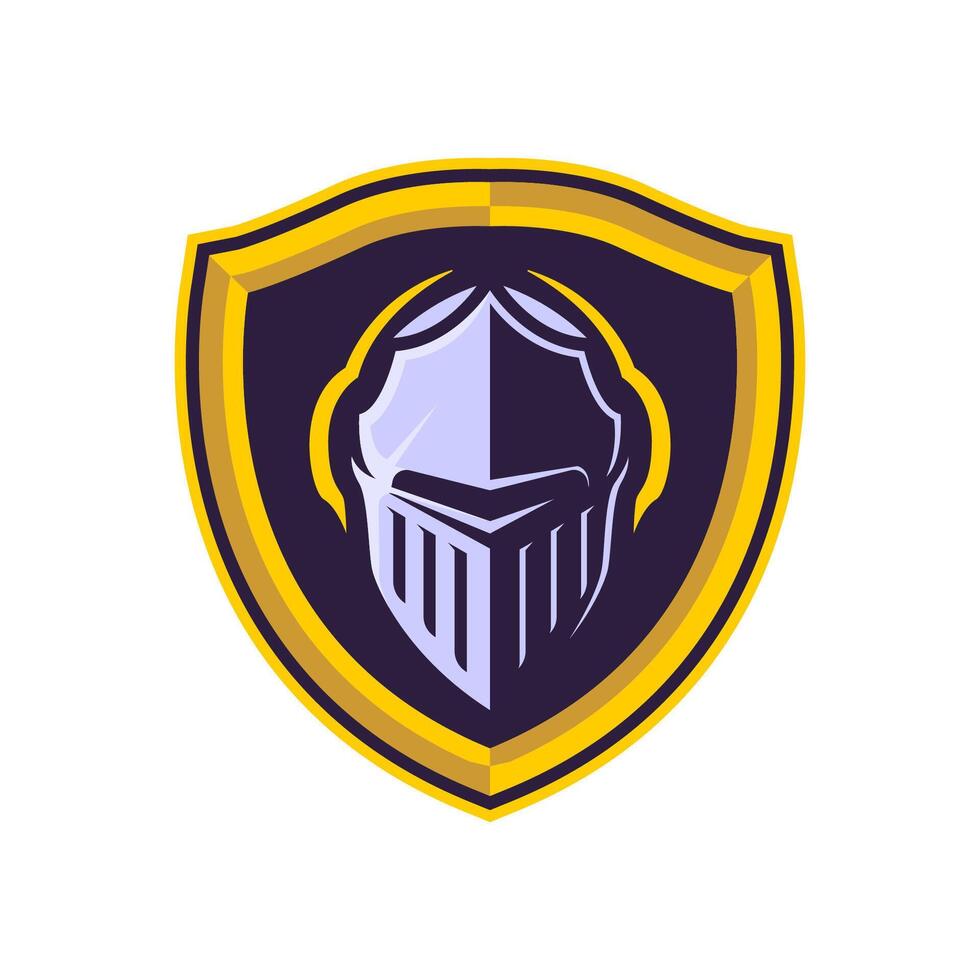 knight with shield mascot illustration design vector