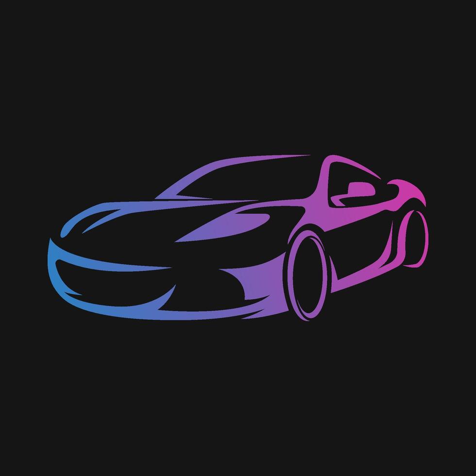 Super car gradient art design vector