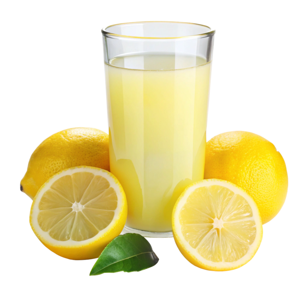 Refreshing Glass of Lemon Juice with Freshly Sliced Lemons png