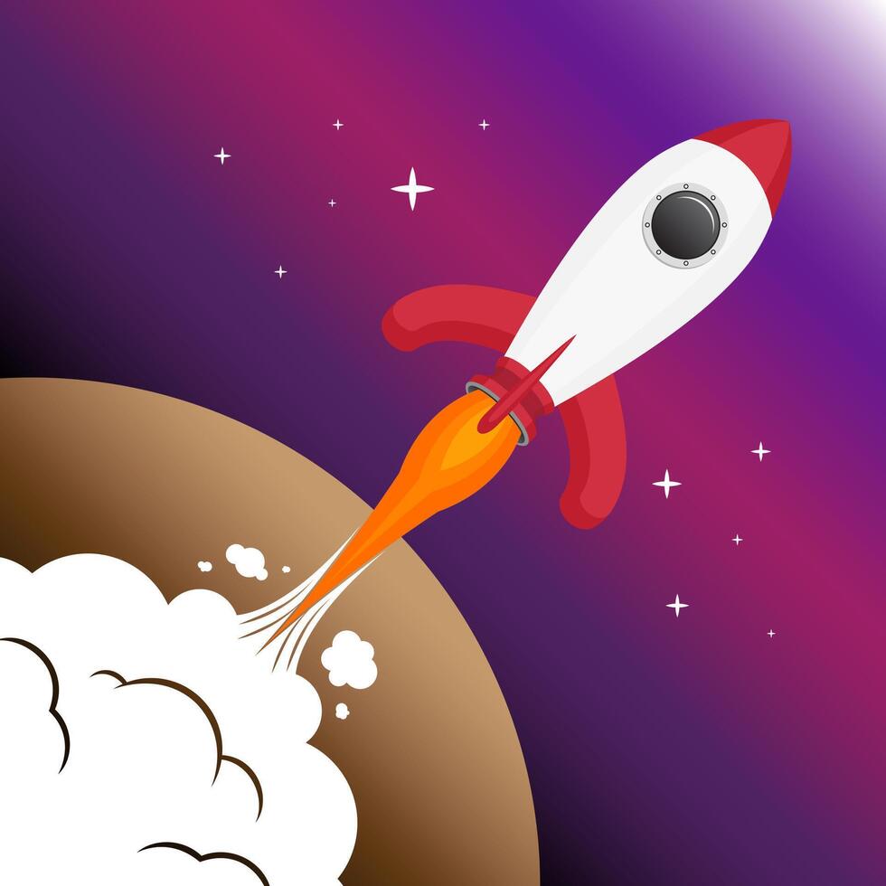 Rocket illustration design vector