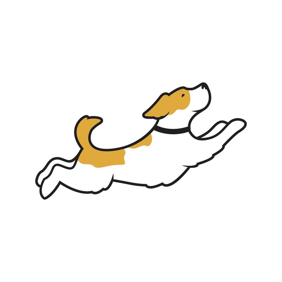 Jump Dog logo illustration design vector