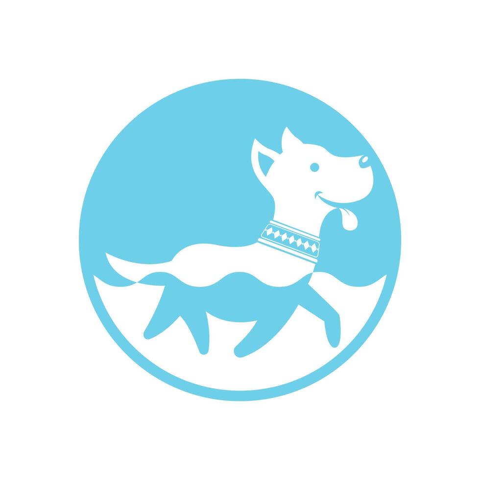 Dog swimming design vector