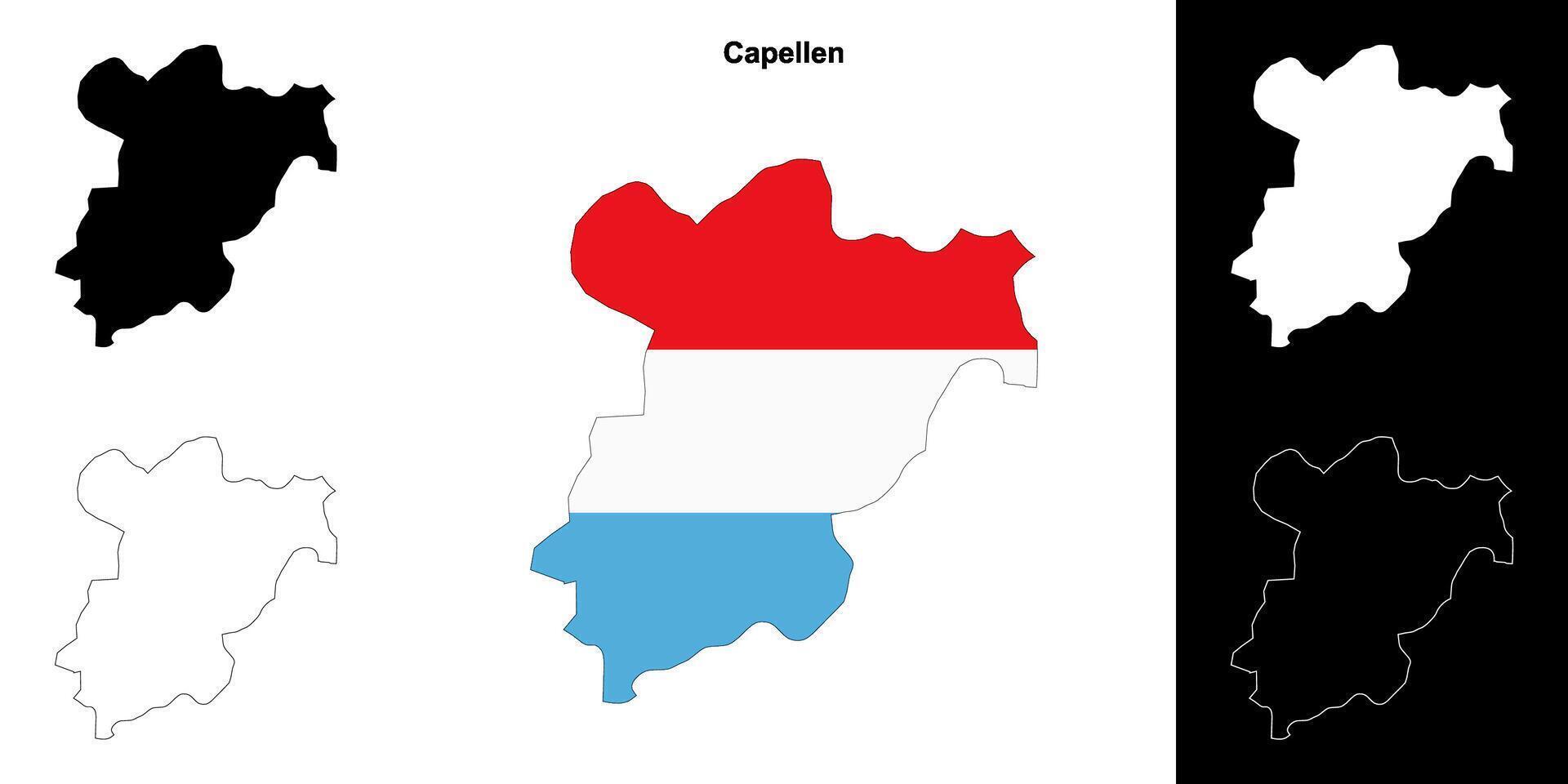Capellen canton outline map set vector