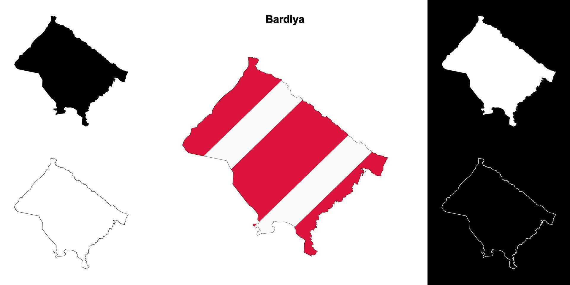 Bardiya district blank outline map set vector