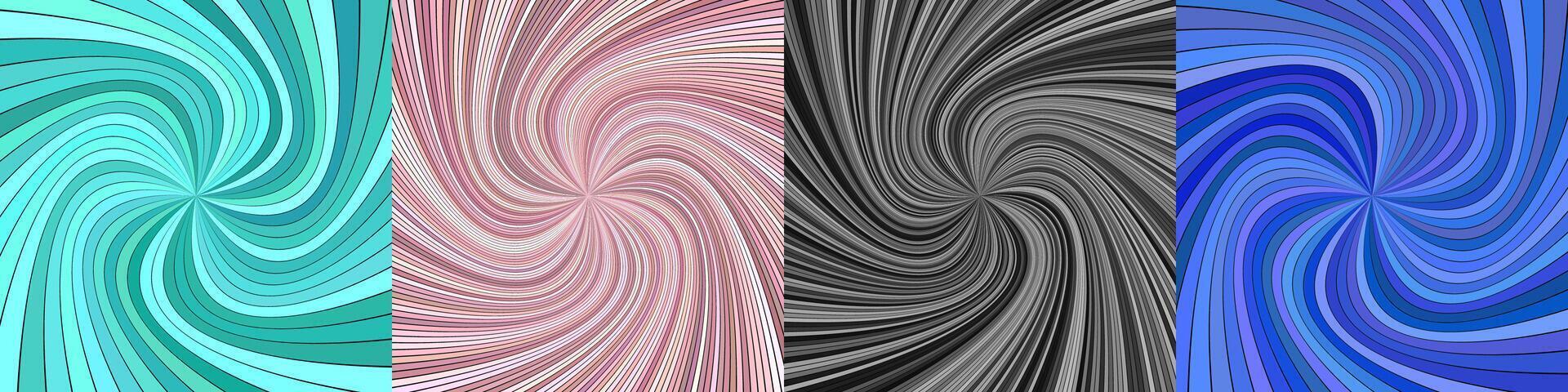 Abstract geometrical swirl ray burst background set vector