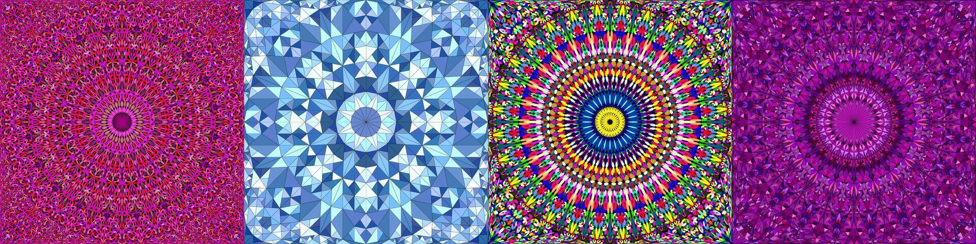 Seamless geometric mandala pattern background collection vector