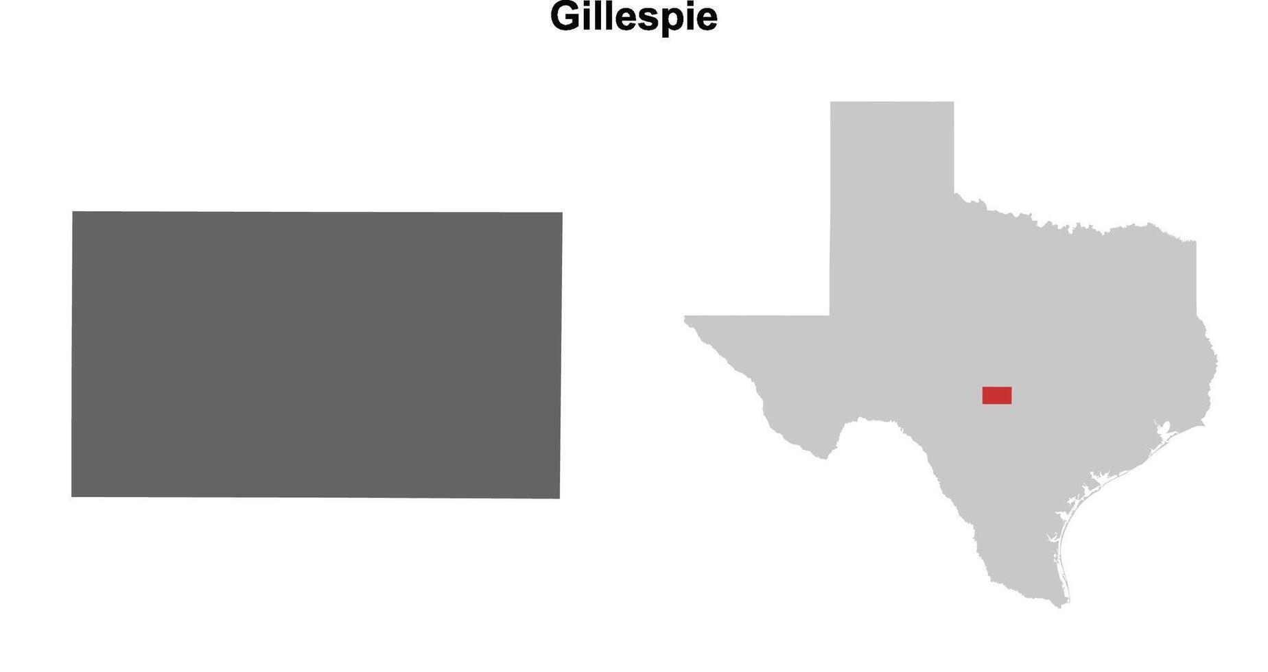 Gillespie County, Texas blank outline map set vector