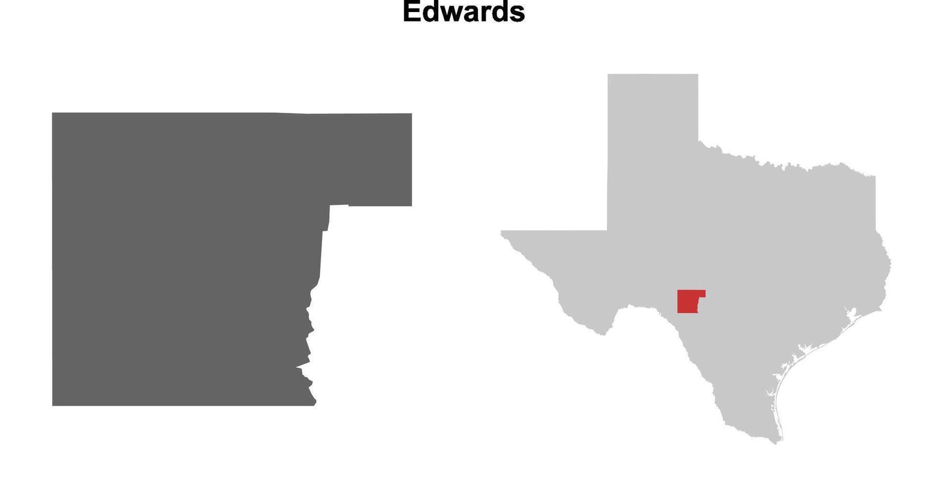 Edwards County, Texas blank outline map set vector