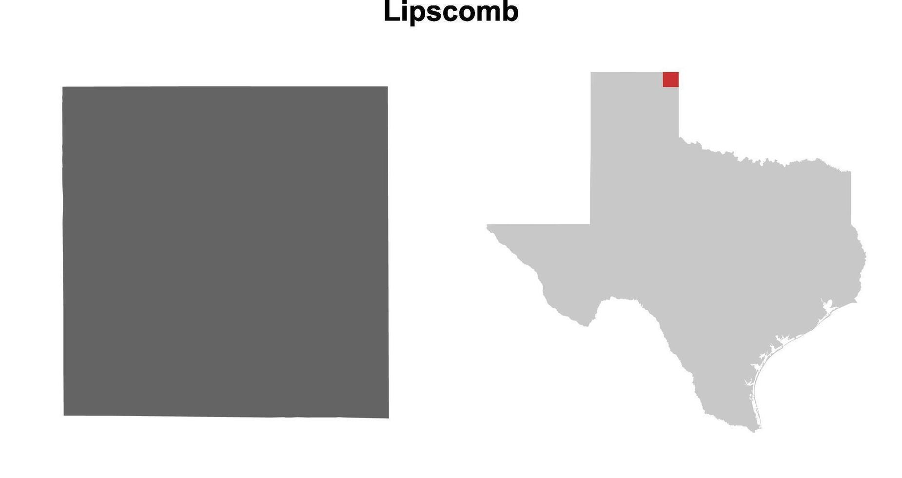 Lipscomb County, Texas blank outline map set vector