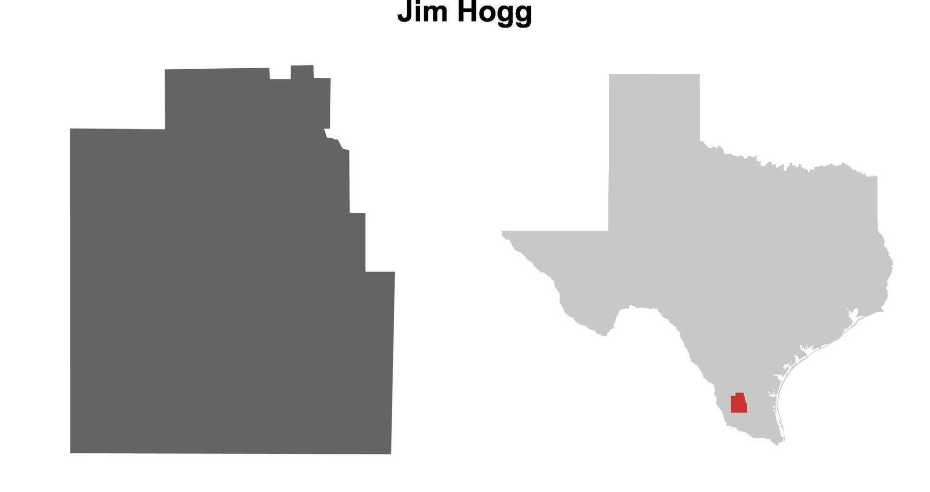 Jim Hogg County, Texas blank outline map set vector