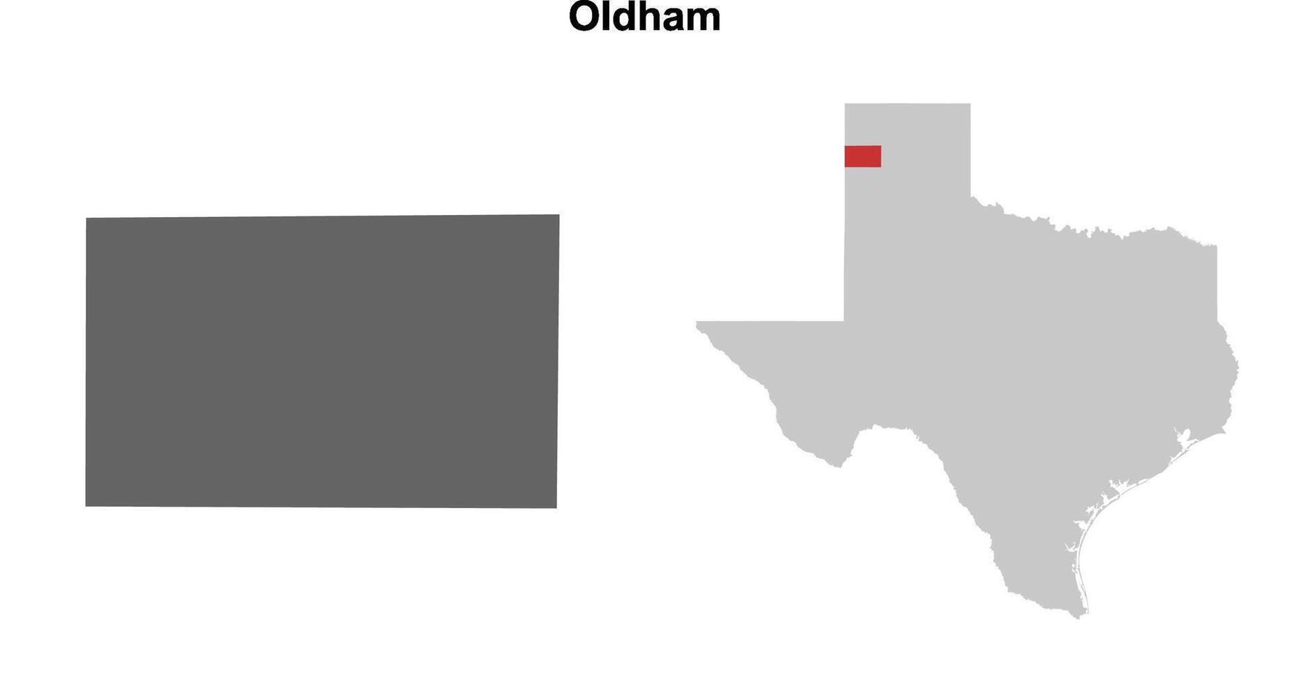 Oldham County, Texas blank outline map set vector