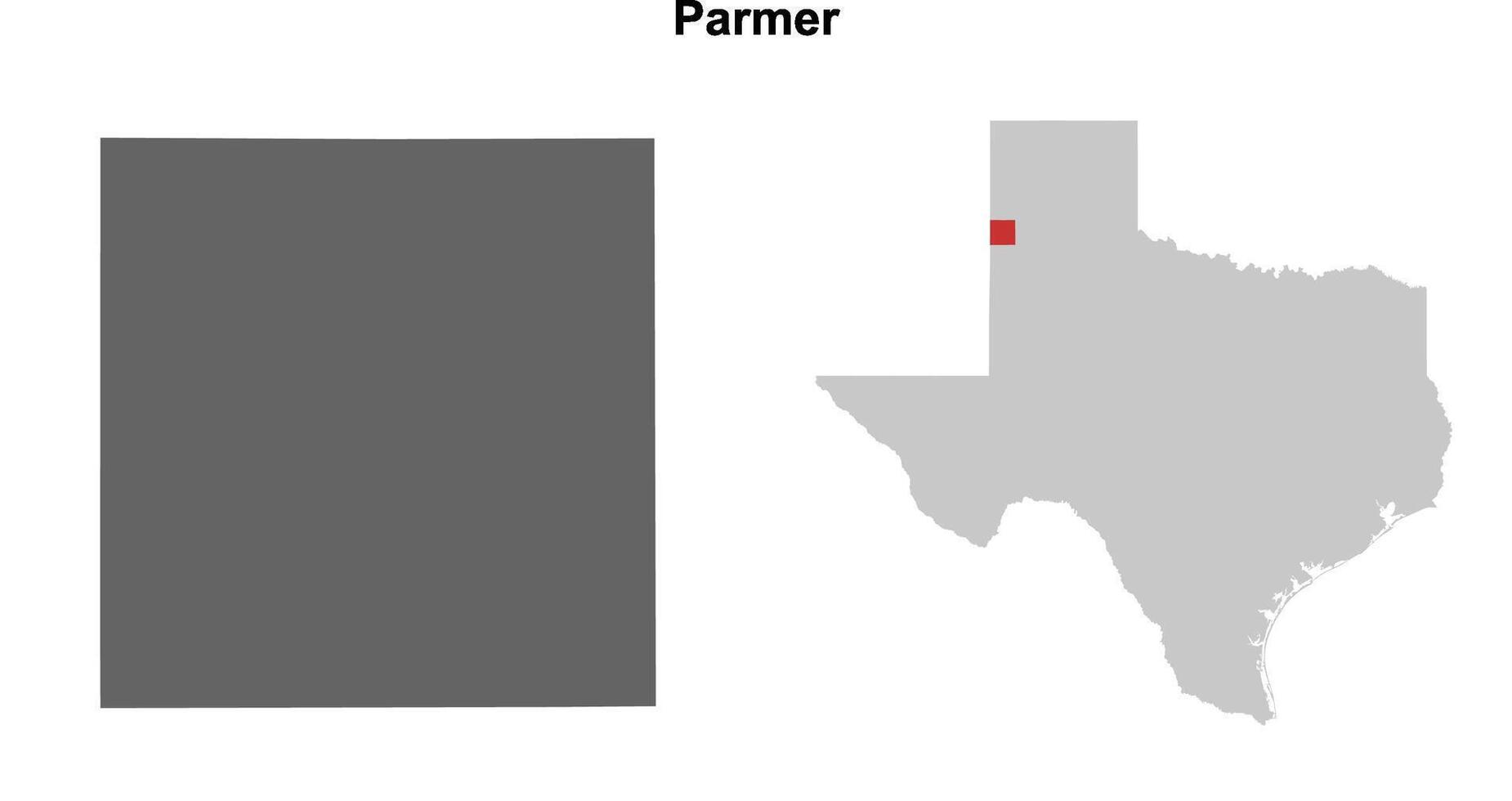Parmer County, Texas blank outline map set vector