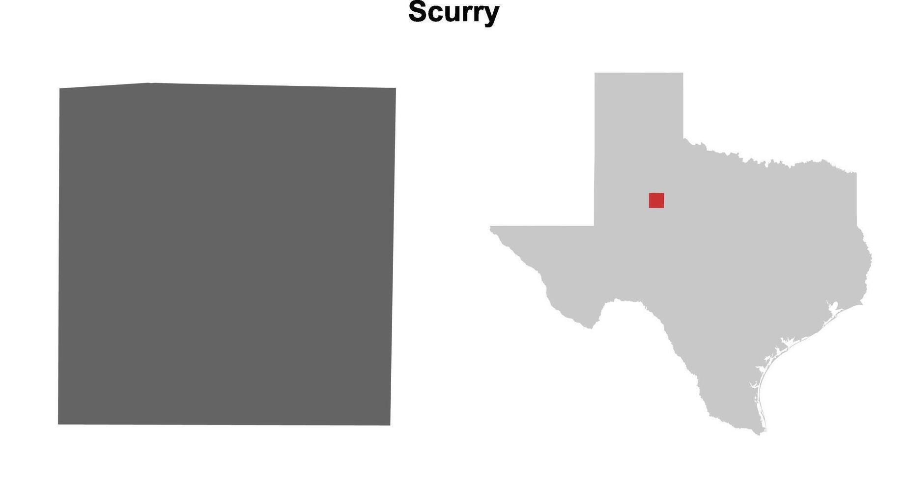 Scurry County, Texas blank outline map set vector