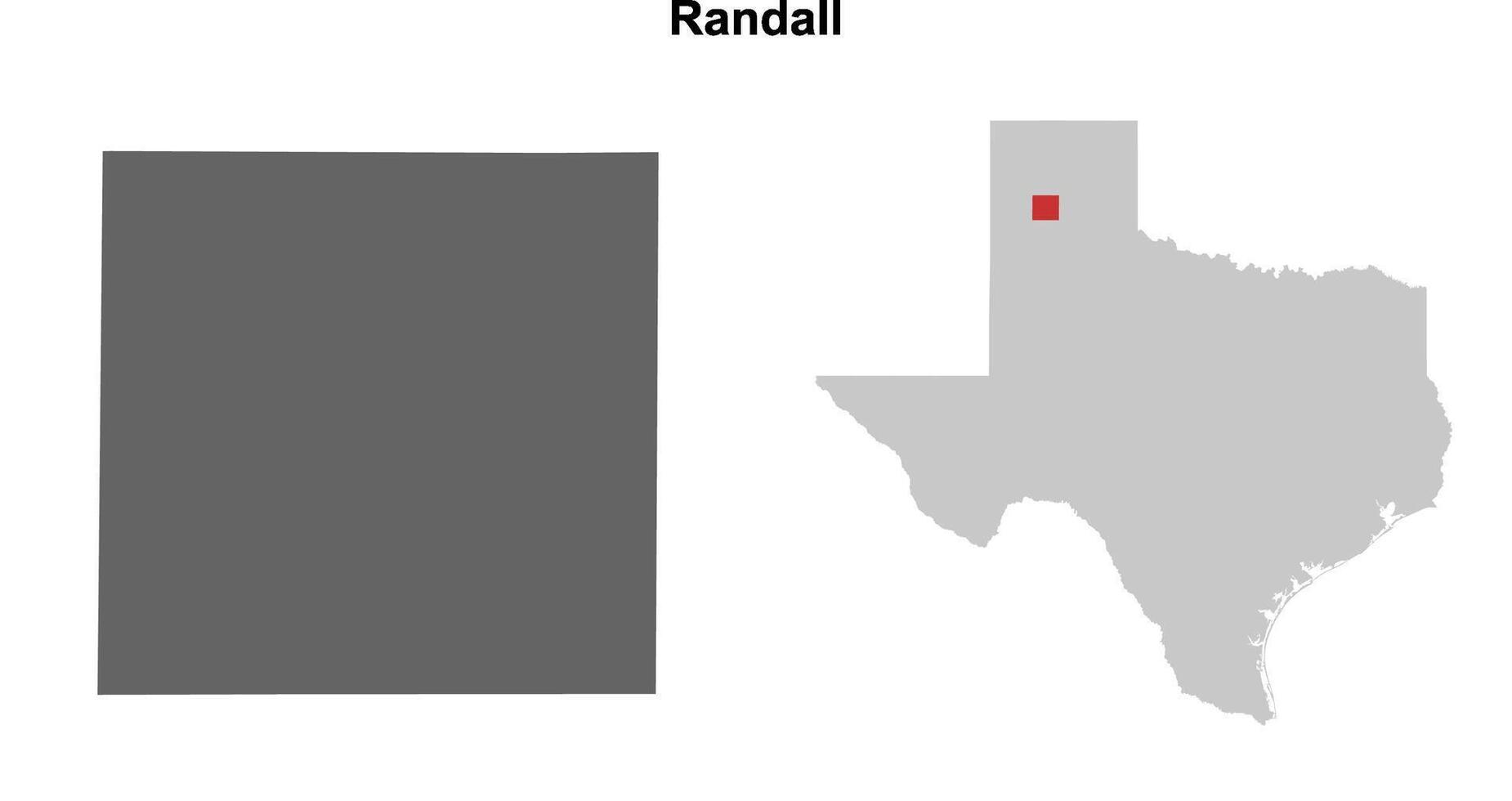 Randall County, Texas blank outline map set vector