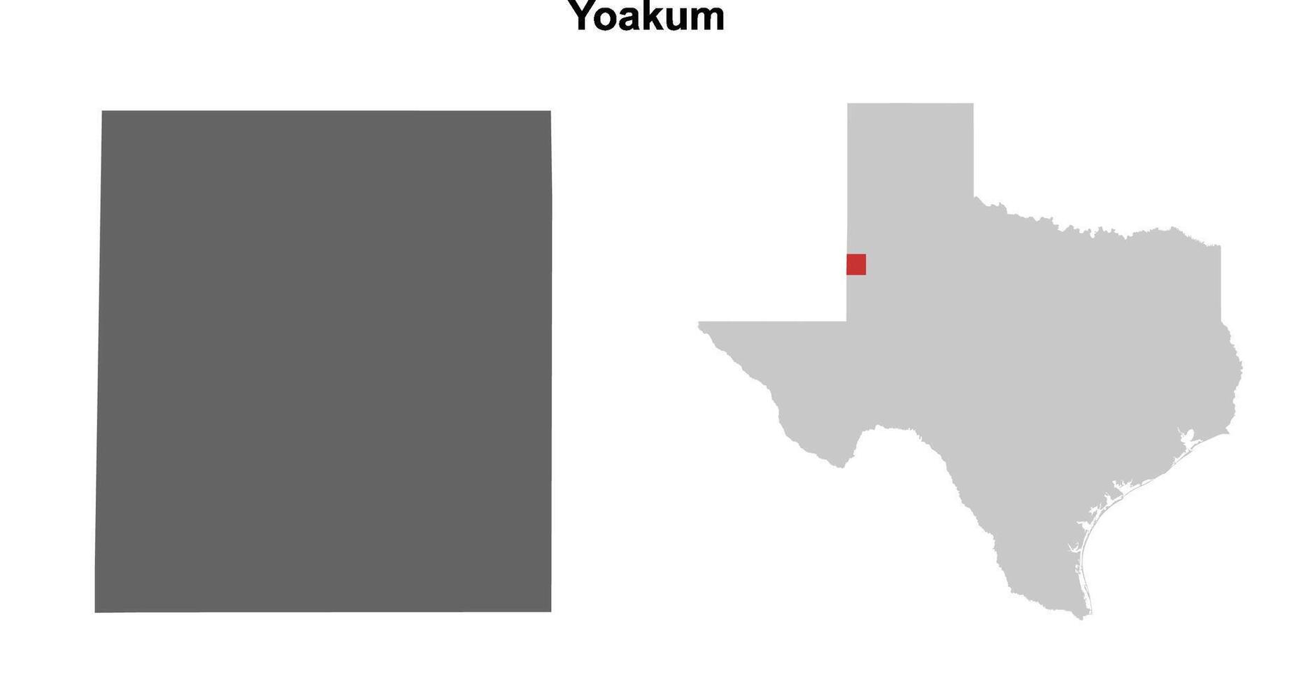 Yoakum County, Texas blank outline map set vector