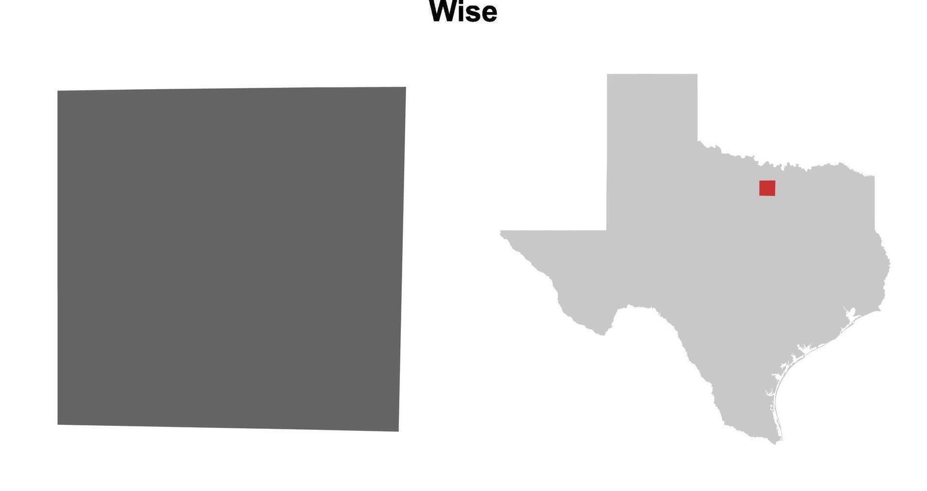 Wise County, Texas blank outline map set vector