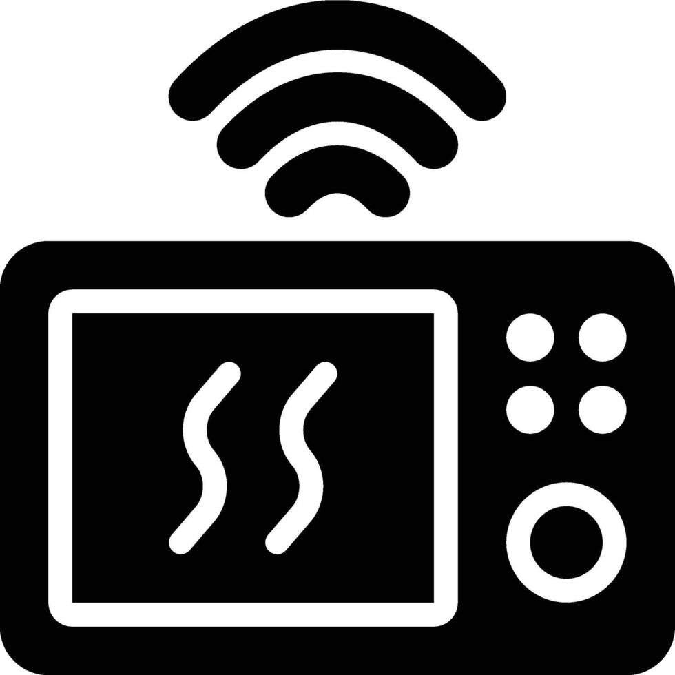 Smart Microwave, Microwave, Oven Glyph Solid Icon vector