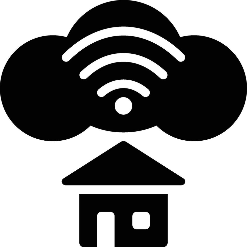 Domotics, Cloud, Smart Home Glyph Solid Icon vector