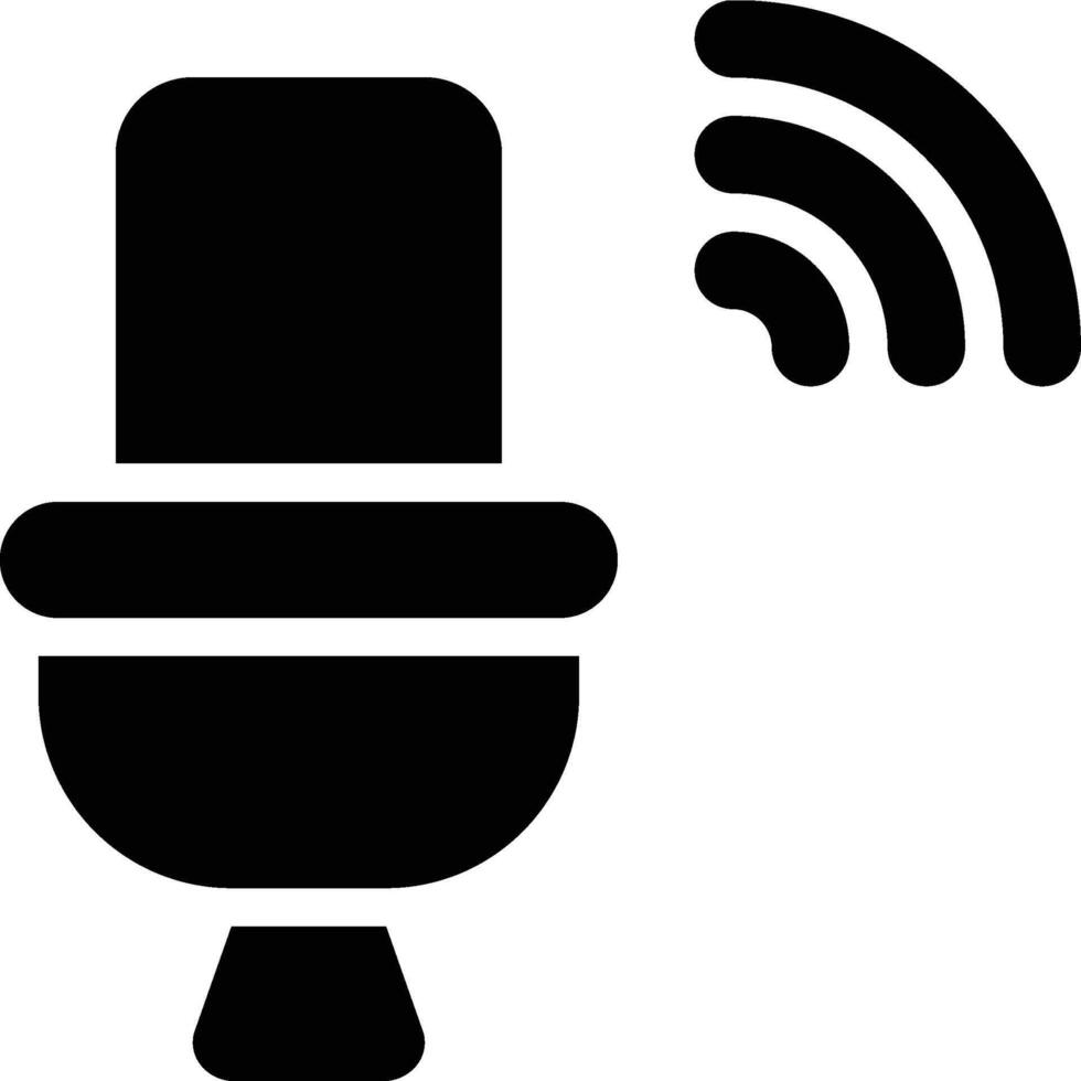 Smart Toilet, Smart Home, Home Automation Glyph Solid Icon vector