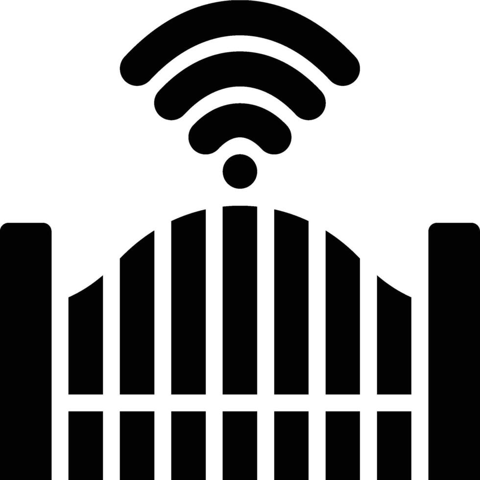 Smart Gate, Smart Home, Internet of Things Glyph Solid Icon vector