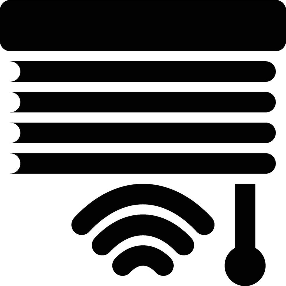Smart Blind, Smart Window, Roller Blind Glyph Solid Icon vector