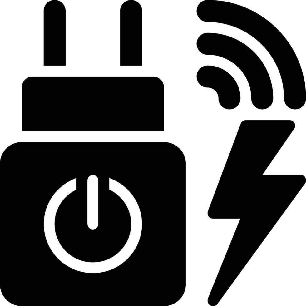 Smart Plug, Smart Home, Domotics Glyph Solid Icon vector