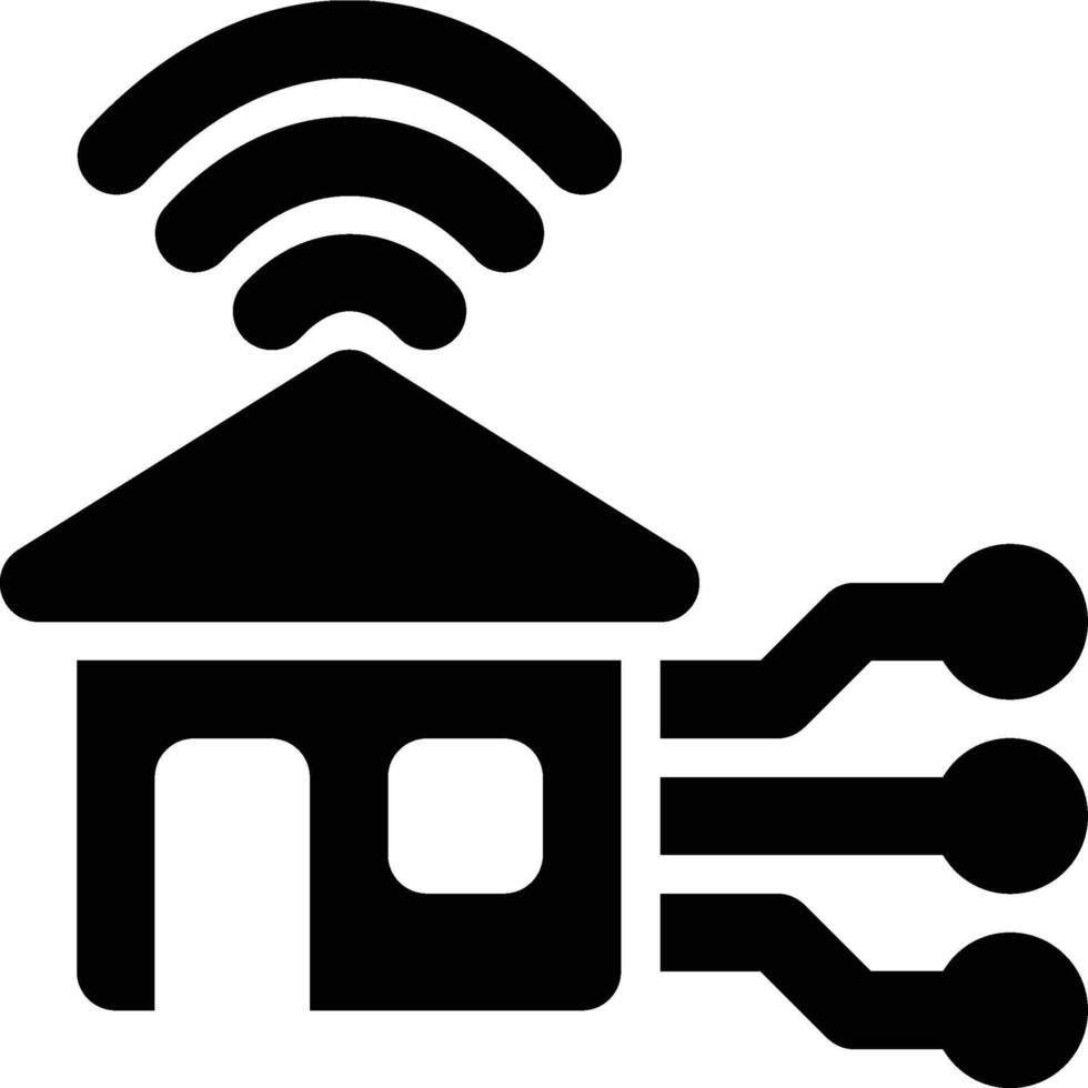 Smart Home, Smart House, Internet of Things Glyph Solid Icon vector