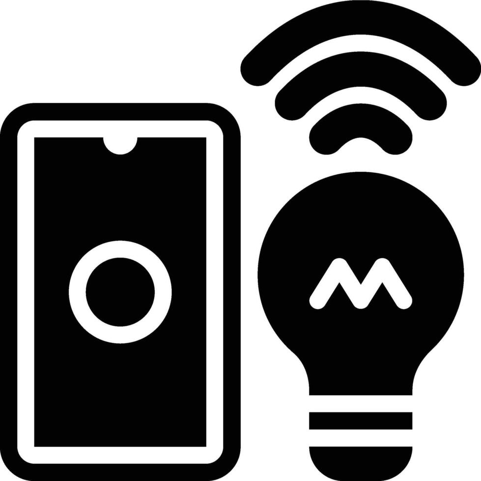 Smart Light, Smart Bulbs, Lighting System Glyph Solid Icon vector