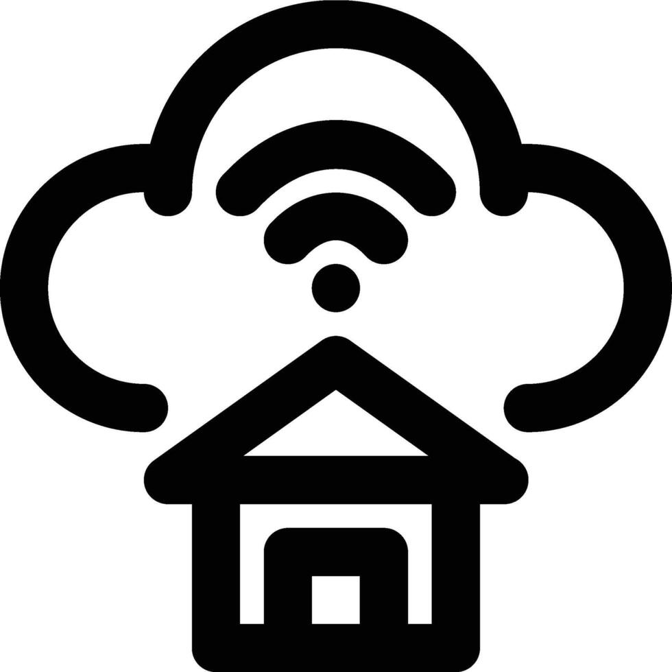 Domotics, Cloud, Smart Home Outline Icon vector
