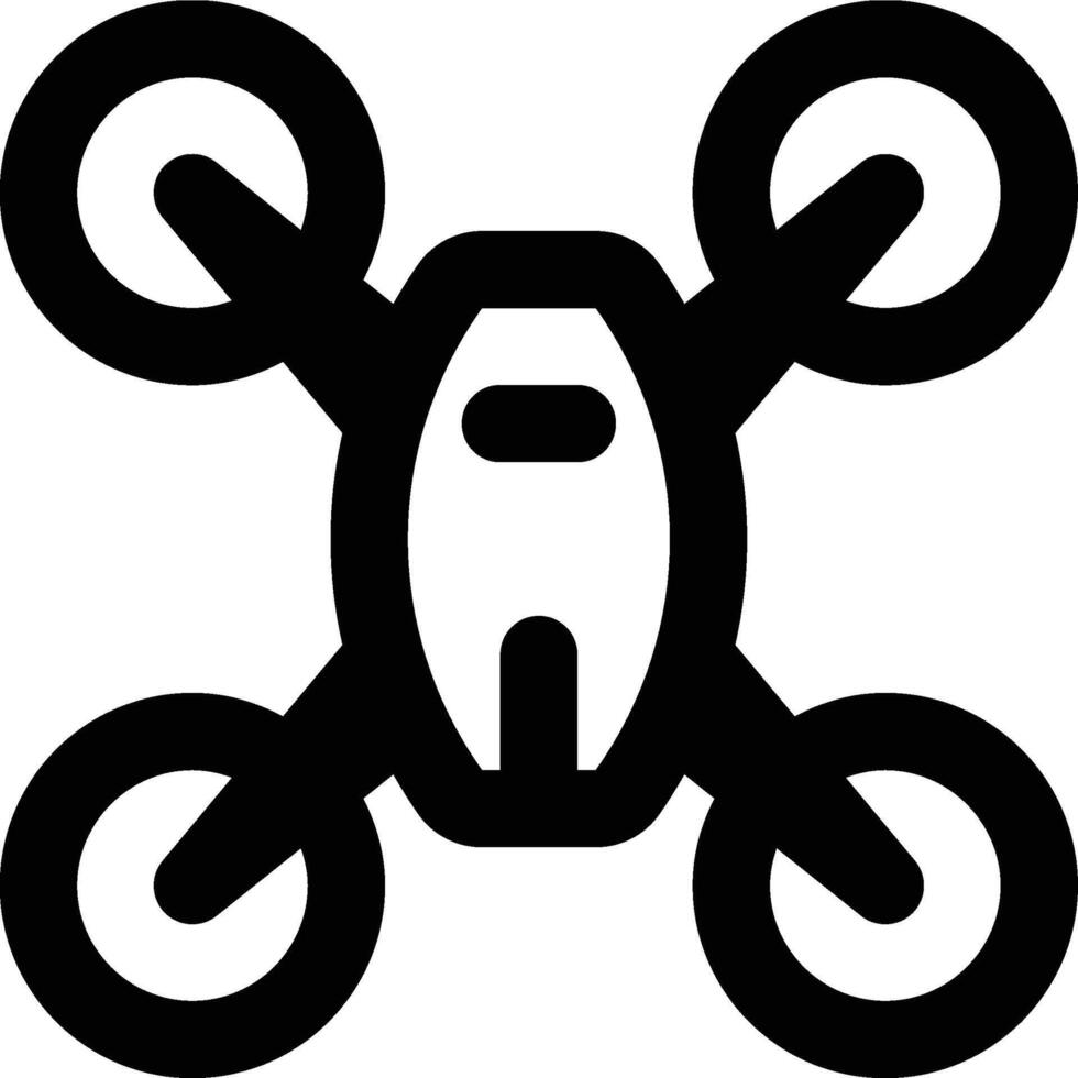 Drone, Quadcopter, Aerial Outline Icon vector