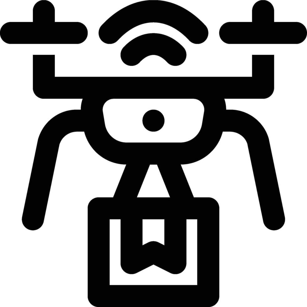 Drone Delivery, Smart, Shipping Outline Icon vector
