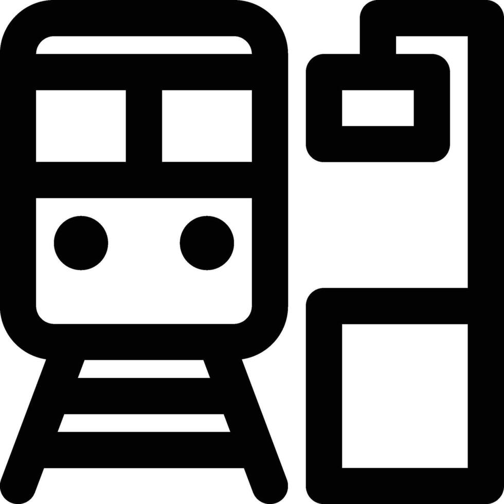 Train Station, Railway Station, Subway Station Outline Icon vector