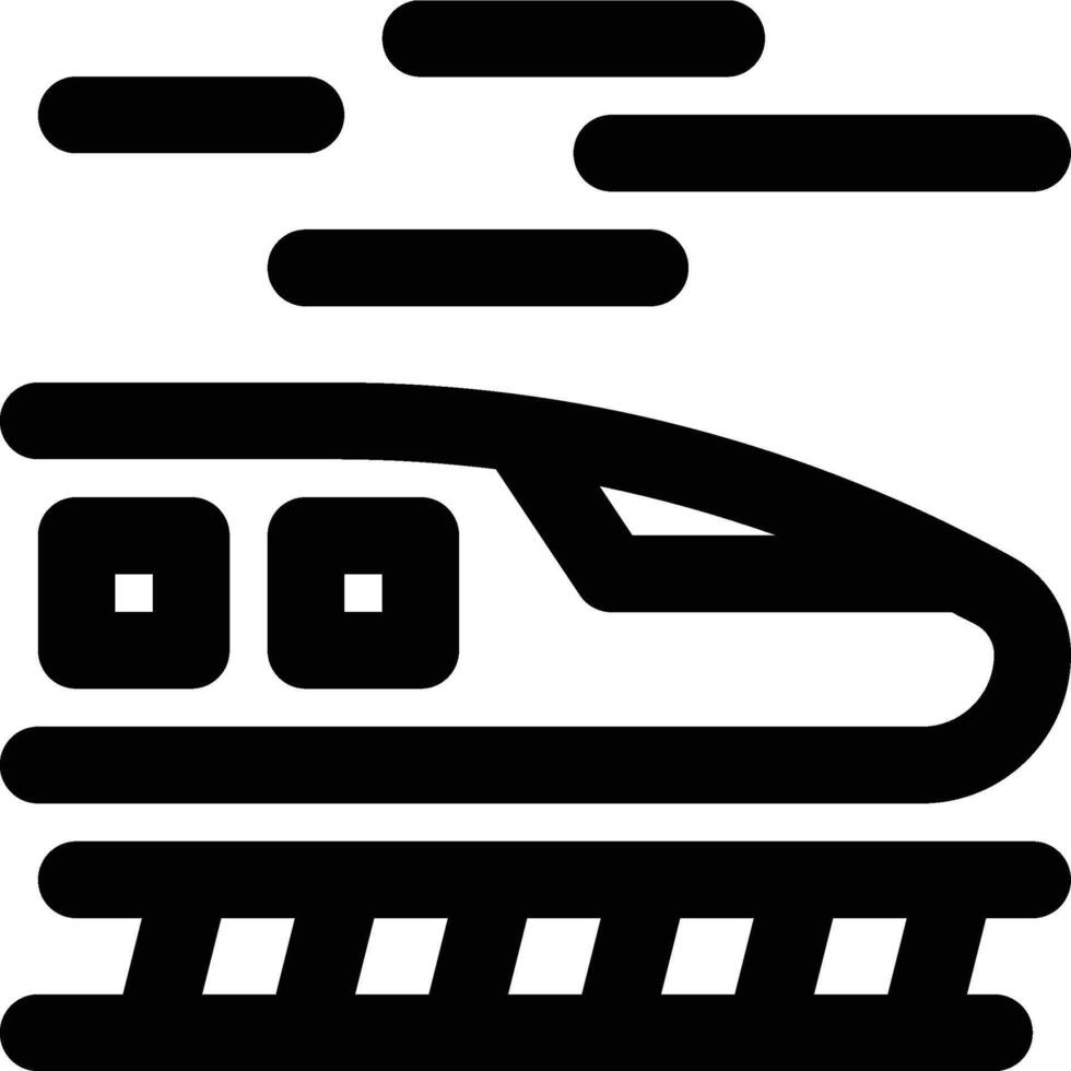 Train, High Speed, Rail Outline Icon vector