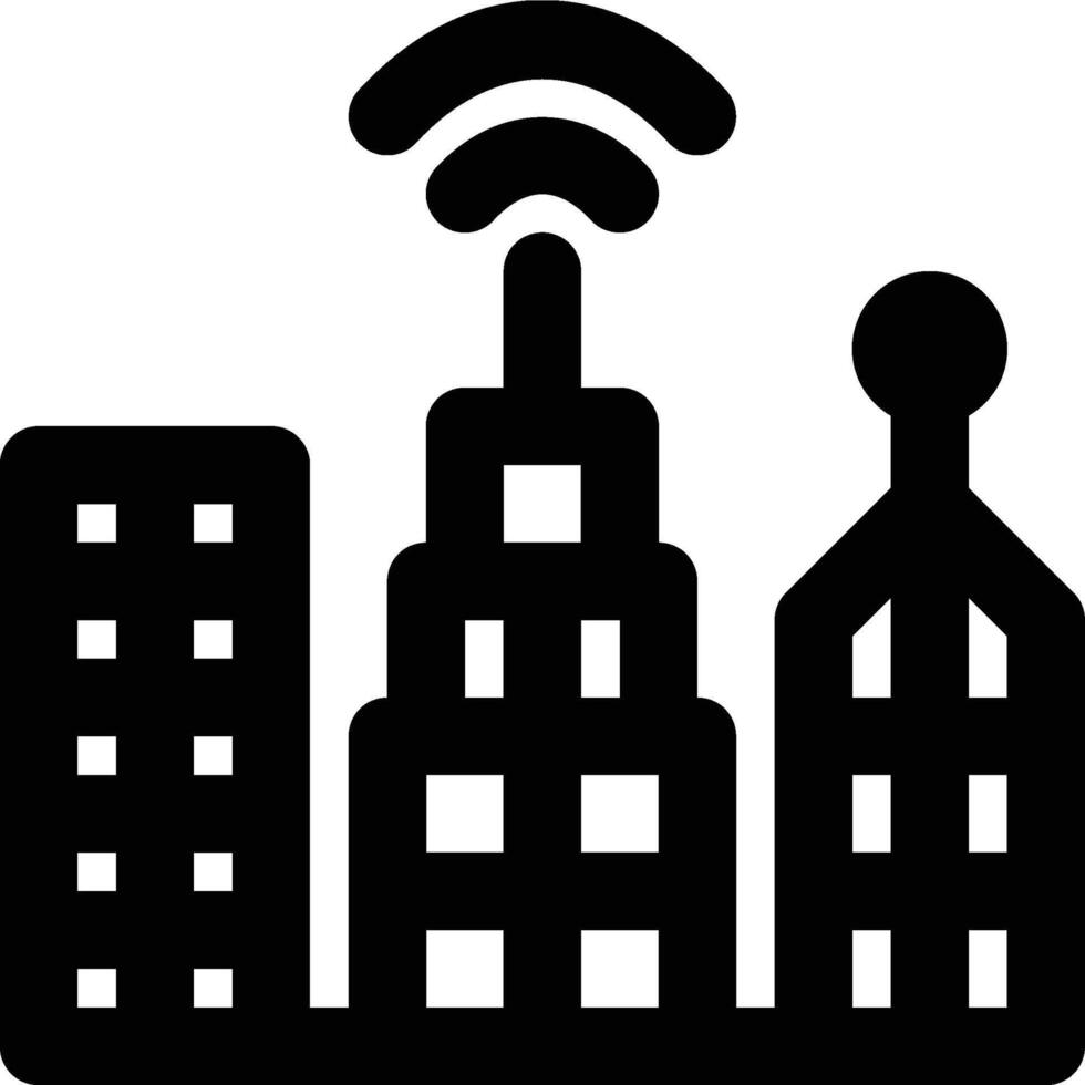 Smart City, Smart Cities, Intelligent City Outline Icon vector