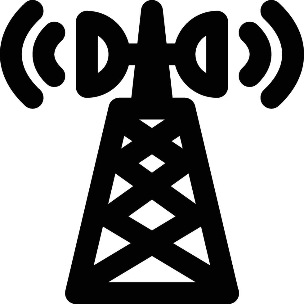Signal Tower, Telecommunication, Network Signal Outline Icon vector