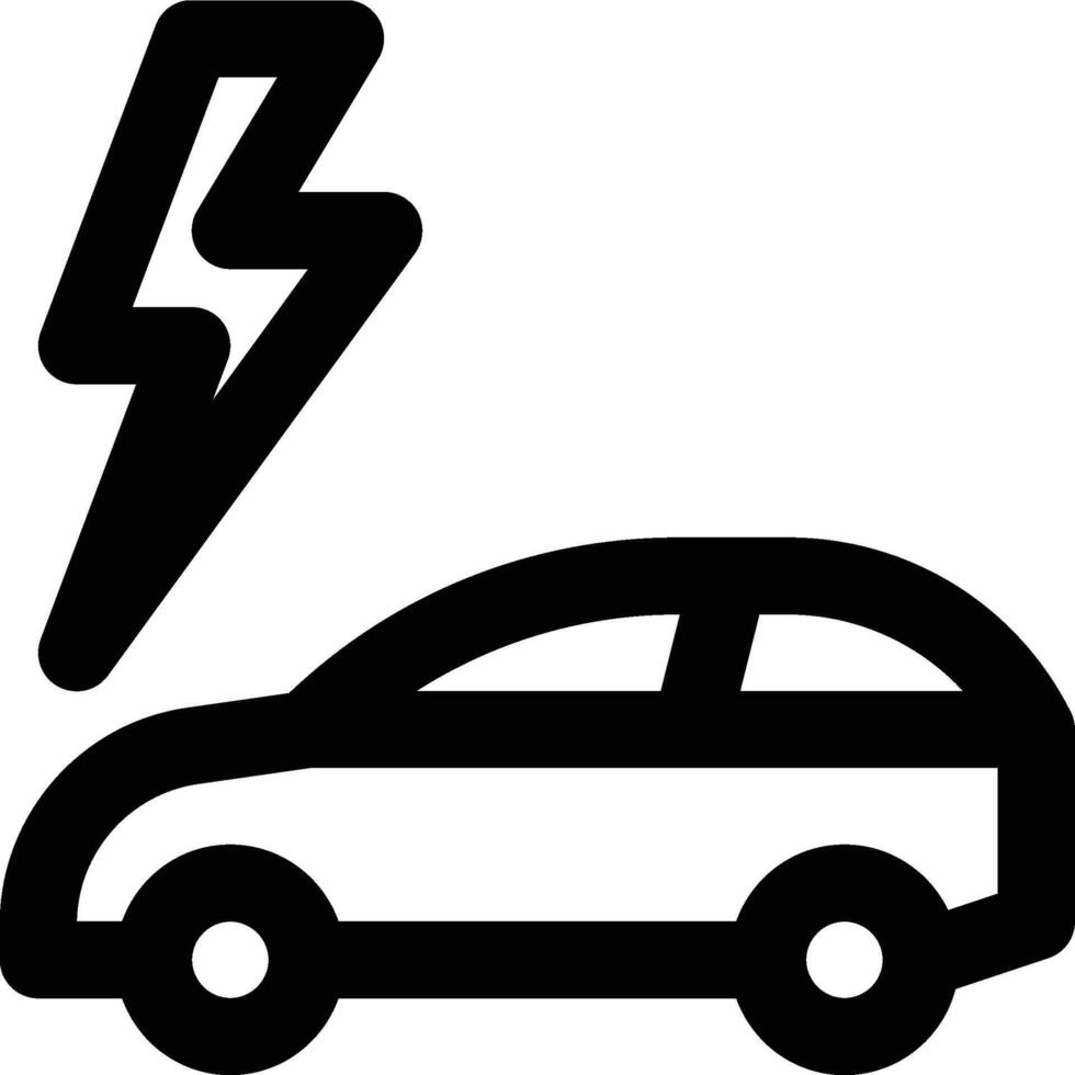 Electric Car, Electric Vehicle, Transportation Outline Icon vector