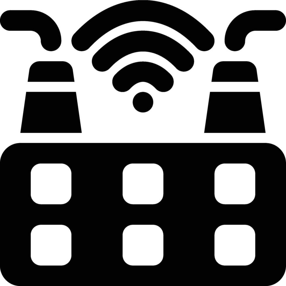 Smart Manufacturing, Smart Industry, Smart Glyph Solid Icon vector