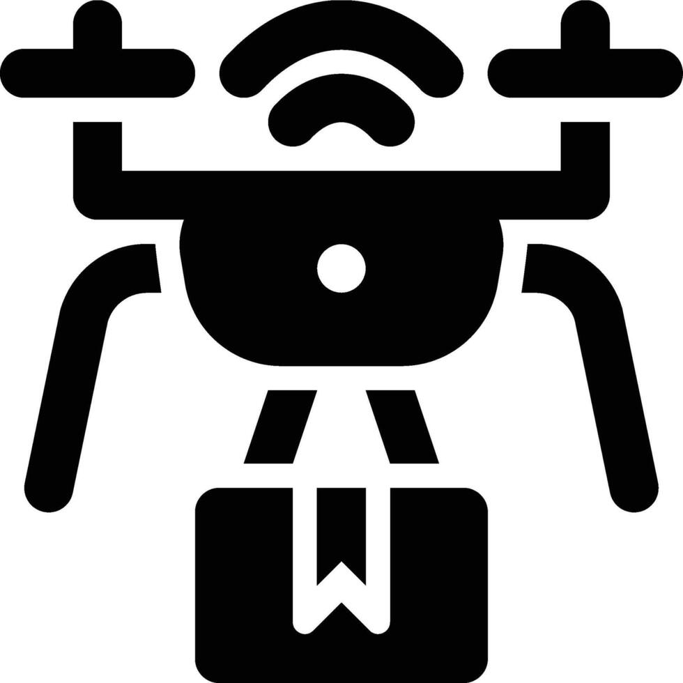 Drone Delivery, Smart, Shipping Glyph Solid Icon vector