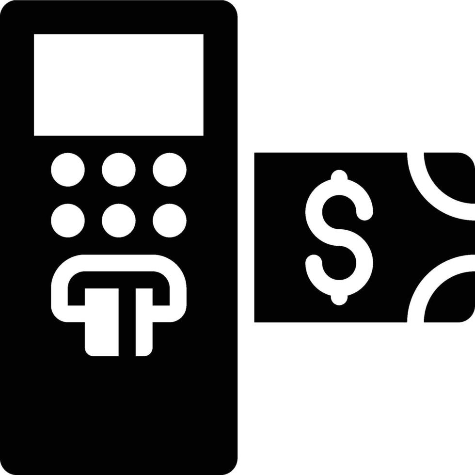 ATM, Automatic, Teller Machine Glyph Solid Icon vector