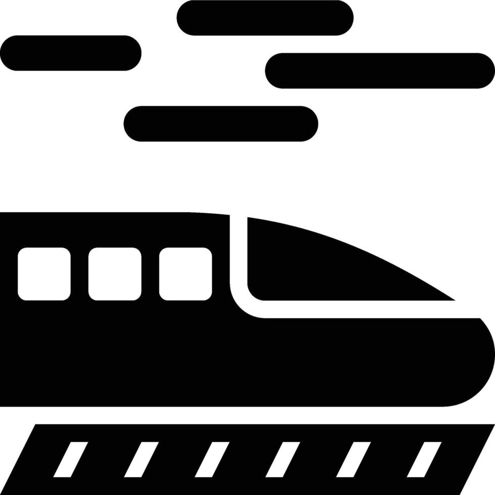 Train, High Speed, Rail Glyph Solid Icon vector