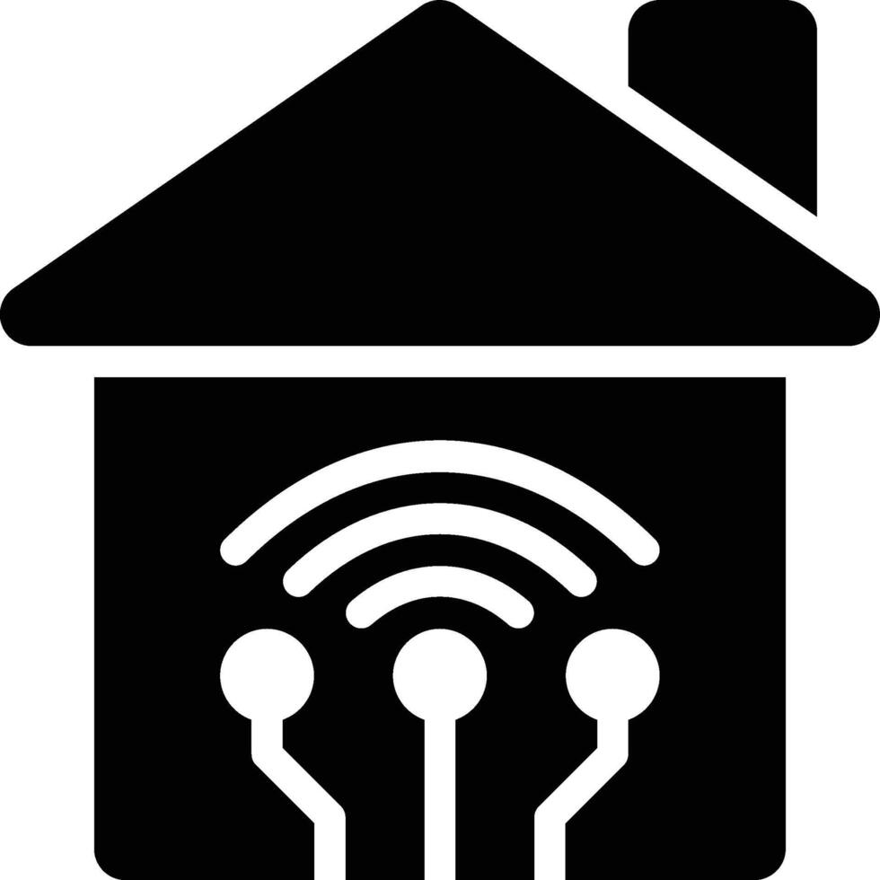 Smart Living, Smart Home, Home Automation Glyph Solid Icon vector